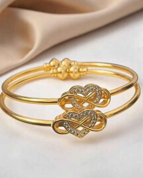 Premium Gold-Plated Heart Infinitys Crystals Openable Bracelets for Women